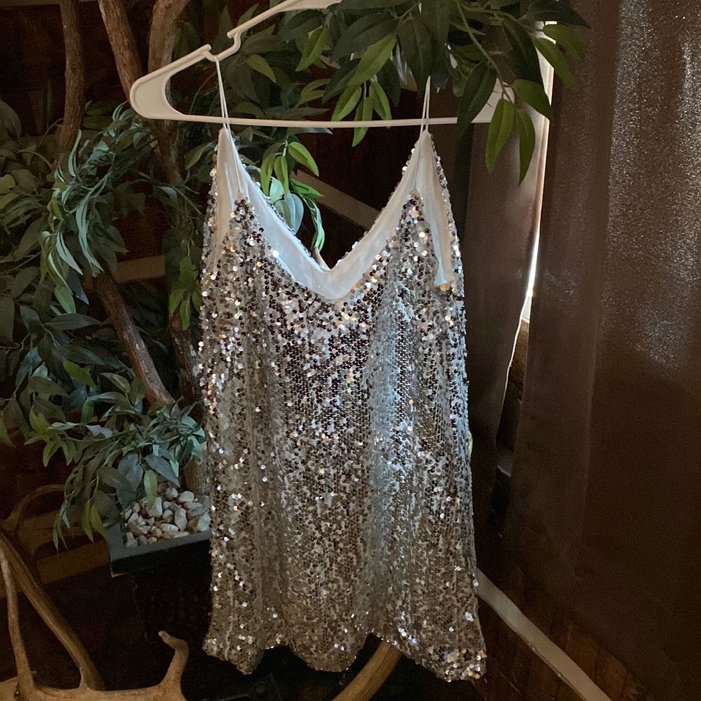 Silver sequin dress mini